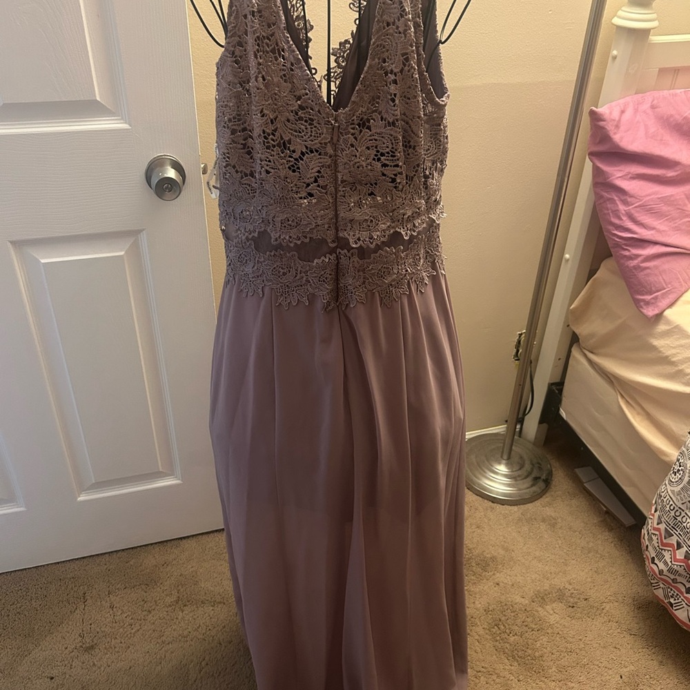 Soieblu Lace High Low Dress in Mauve - Picture 2 of 7